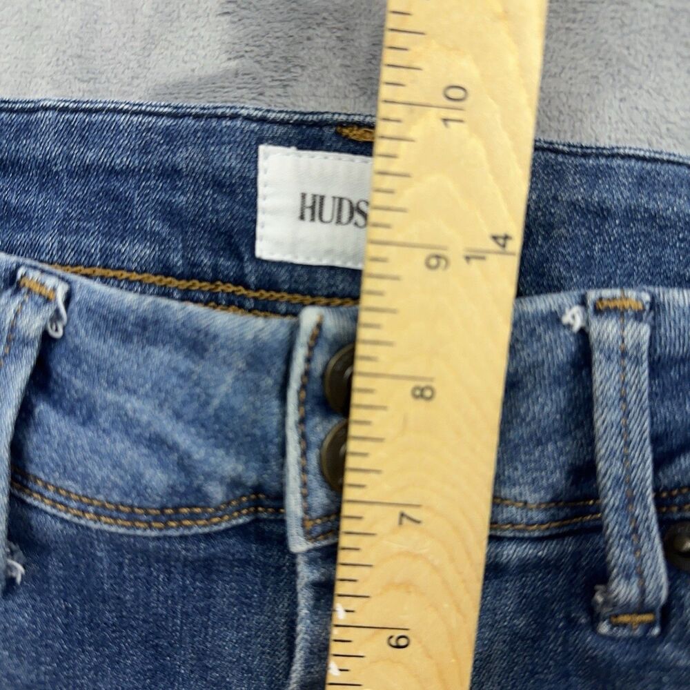 Hudson Cat Mid Rise Skinny Jeans Womens Size 27 Blue Step Hem Back Flap Pockets - Picture 12 of 14